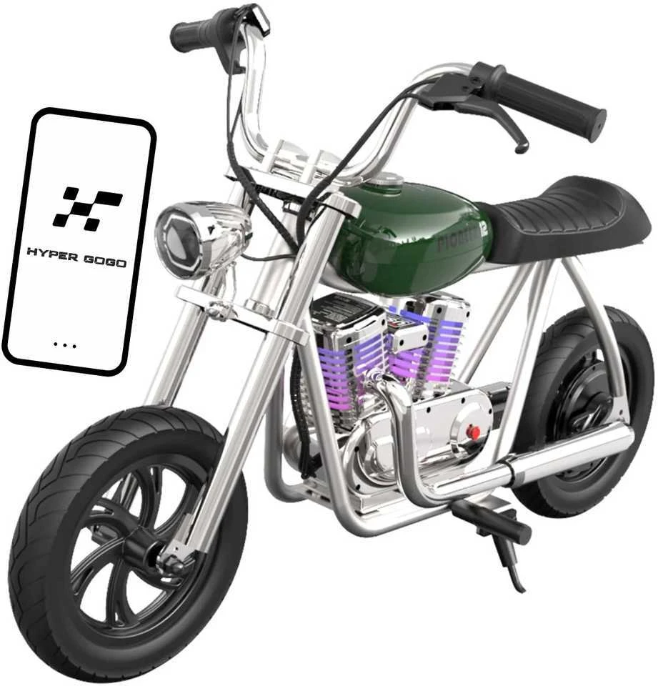 Hyper Gogo Pioneer 12 Plus Motocykl elektrinis su aplikacją - žalia