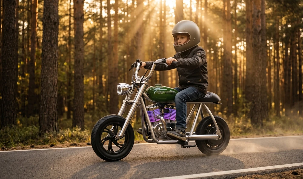 Hyper Gogo Pioneer 12 Plus Motocykl elektrinis su aplikacją - žalia
