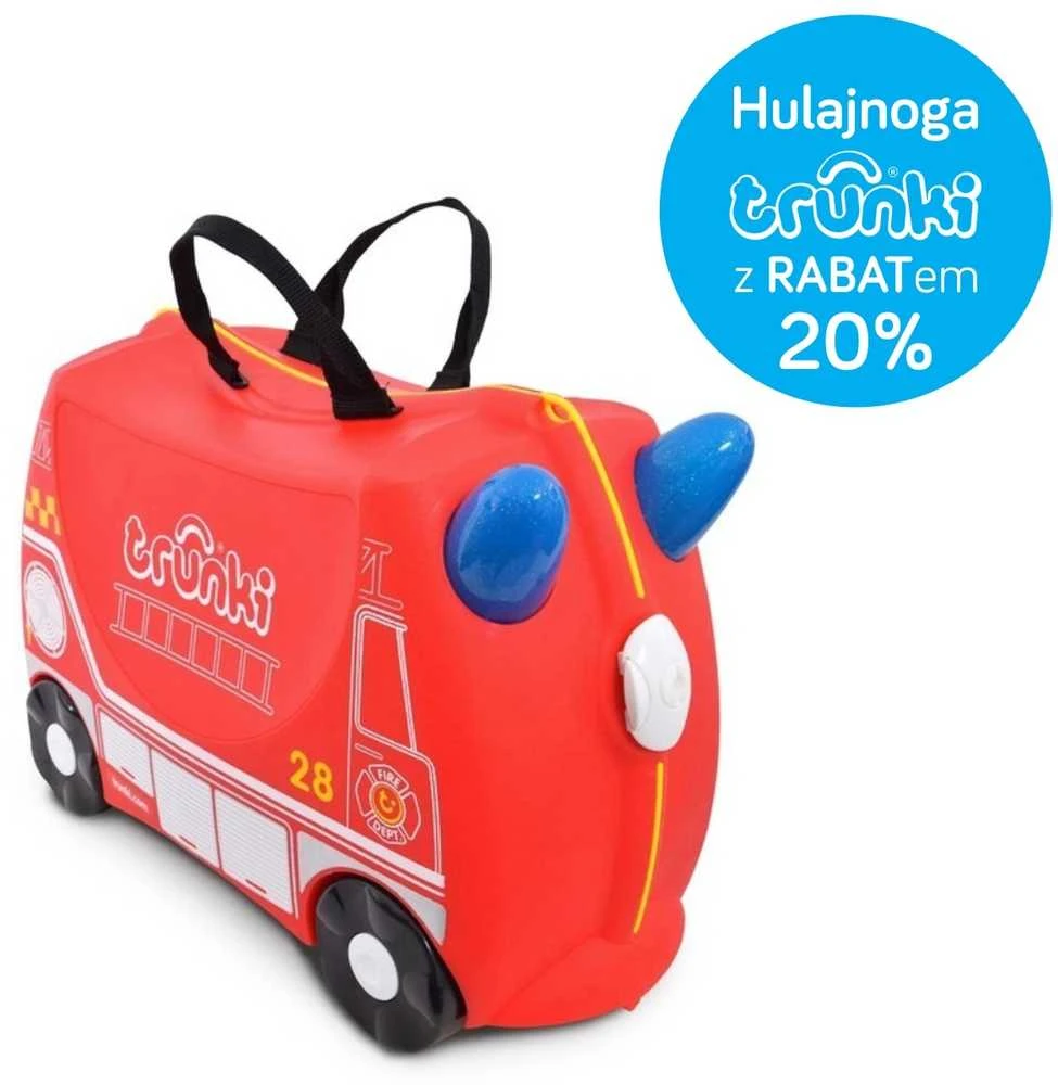 Trunki kelioninis lagaminas su ratukais vaikams | Gaisrinis automobilis Frank