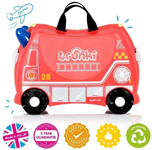 Trunki kelioninis lagaminas su ratukais vaikams | Gaisrinis automobilis Frank