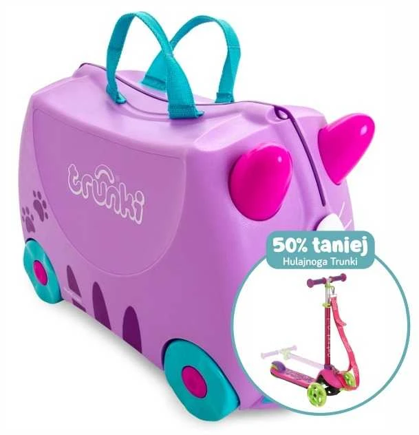 Trunki kelioninis lagaminas su ratukais vaikams | Kačiukas Cassie