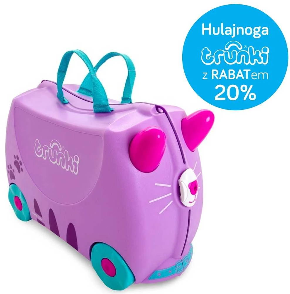 Trunki kelioninis lagaminas su ratukais vaikams | Kačiukas Cassie