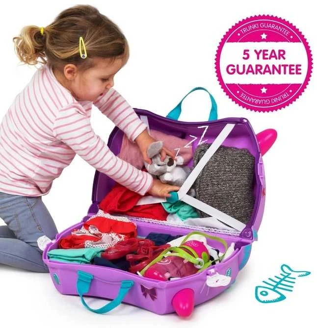 Trunki kelioninis lagaminas su ratukais vaikams | Kačiukas Cassie