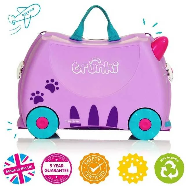 Trunki kelioninis lagaminas su ratukais vaikams | Kačiukas Cassie