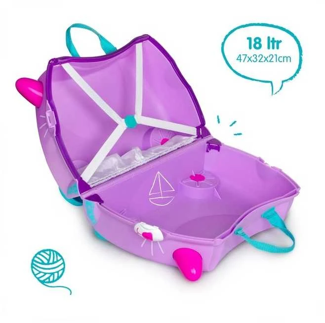Trunki kelioninis lagaminas su ratukais vaikams | Kačiukas Cassie