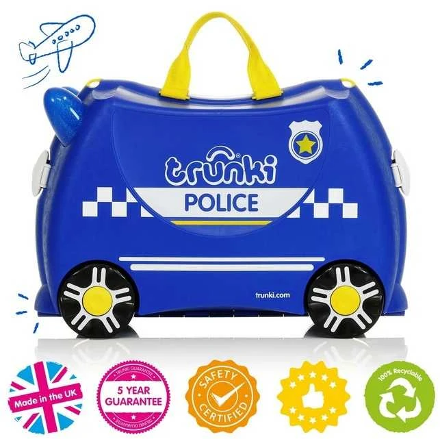 Vaikiškas lagaminas Trunki Percy Police Car, 18 l / 21x46x31 cm
