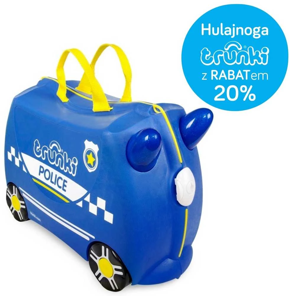 Vaikiškas lagaminas Trunki Percy Police Car, 18 l / 21x46x31 cm