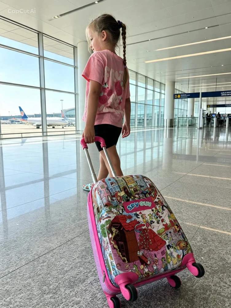 Kelioninis Trefl Walizki Vaikiškas lagaminas Spy Guy – Misija: Dingę Gdansko lobiai, rožinė, didelis