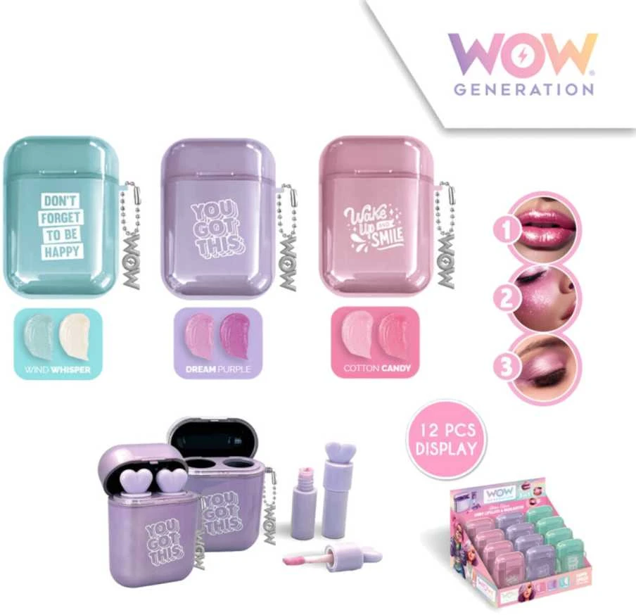 WOW GENERATION lūpų blizgis, 3 in 1, asort., WOW00133