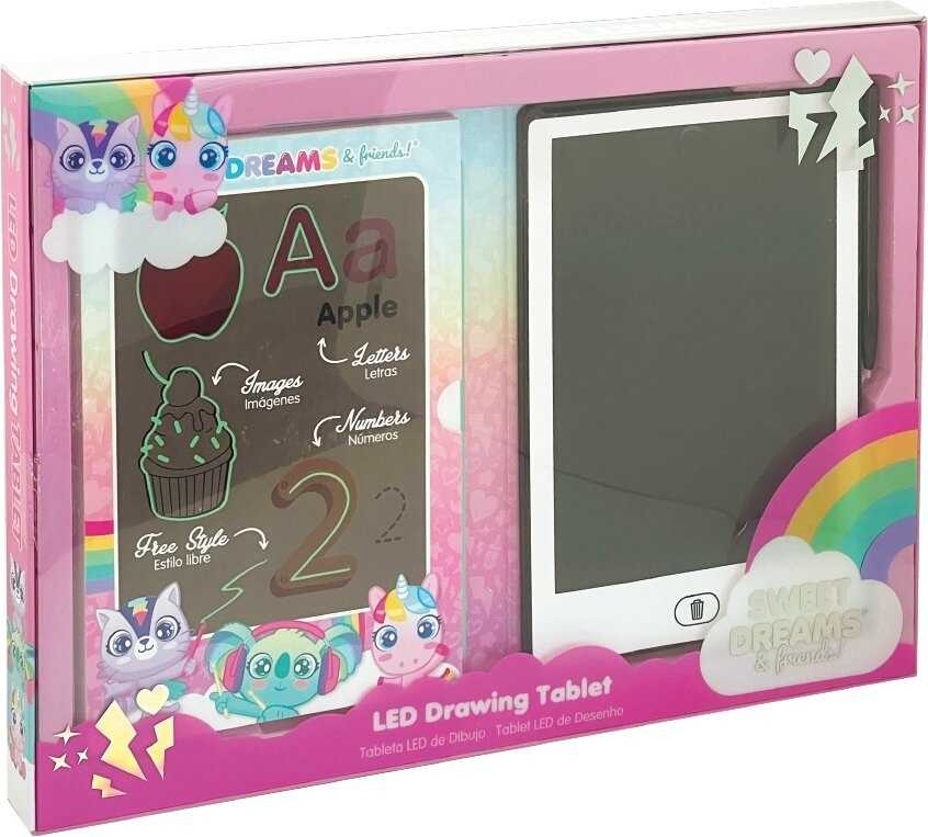 Kids Euroswan - Akcesoria licencyjne Kids Euroswan - Priedai licencyjne Piešimo planšetė su LED - Sweet Dreams & Friends