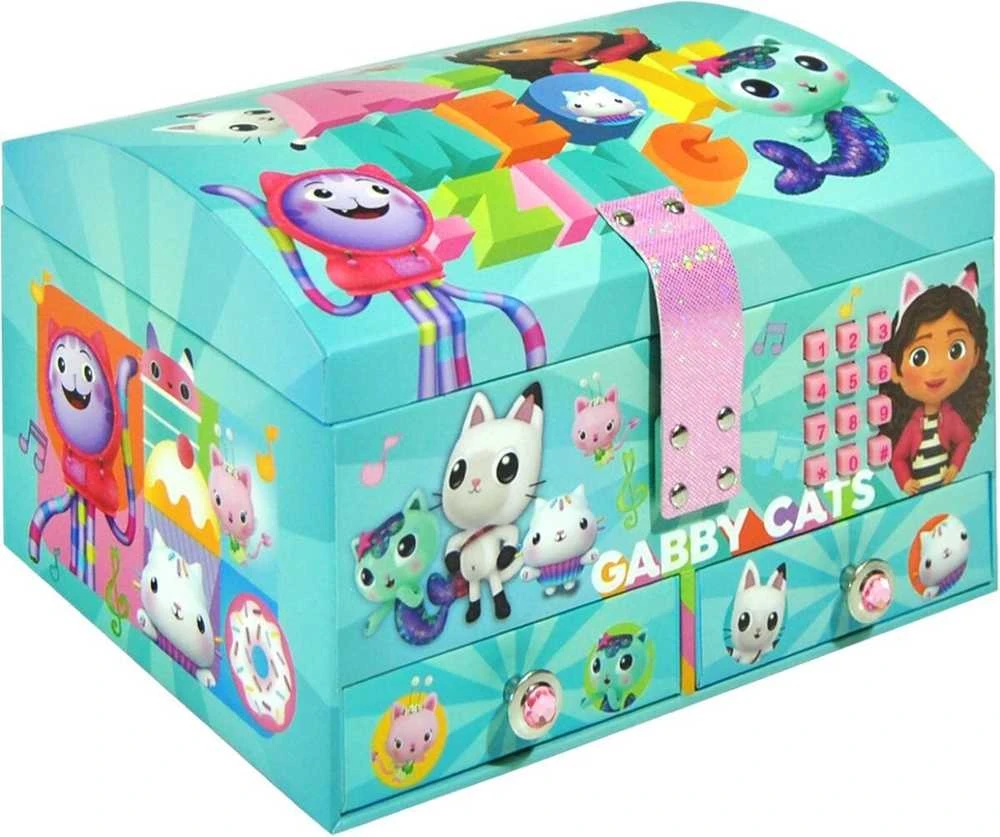 Kids Euroswan Hiszpania „Gabby's Dollhouse“ papuošalų dėžutės su kodu