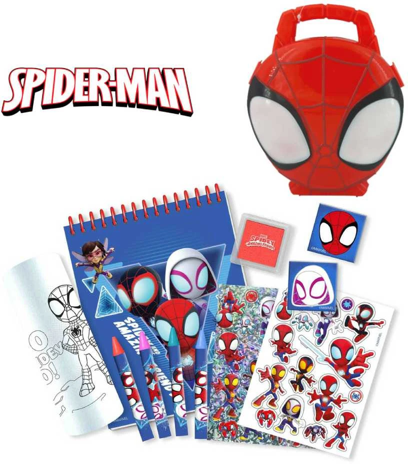 Kids Euroswan Spiderman Žmogaus-voro spalvinimo rinkinys su kietuoju dėklu