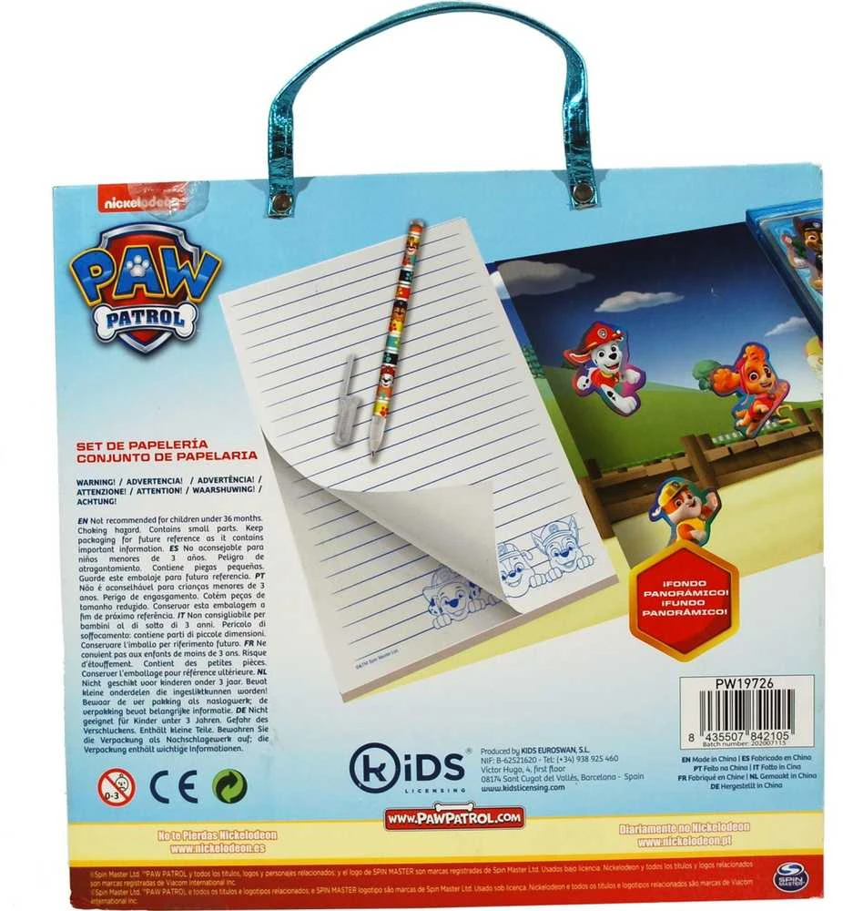 Kids Euroswan - Akcesoria licencyjne PAW Patrol rašymo rinkinys su pieštuku ir magnetais