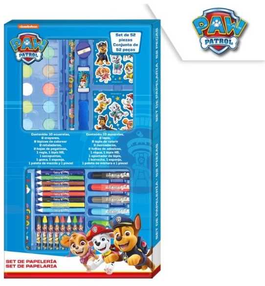 Kids Euroswan - Akcesoria licencyjne Euroswan Plastikinių kreidelių rinkinys dažų lipdukai Paw Patrol