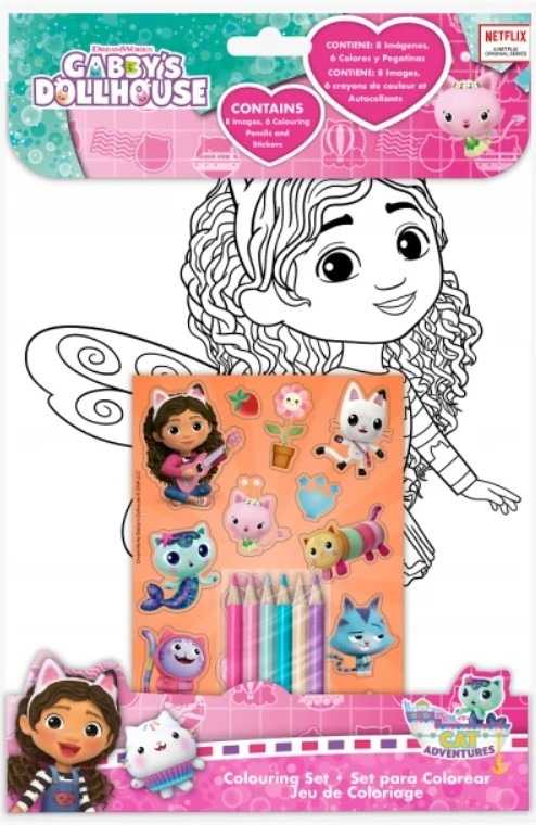 Kids Euroswan - Akcesoria licencyjne Kids Euroswan - Priedai licencyjne Rinkinys do kolorowania - Koci domek Gabi