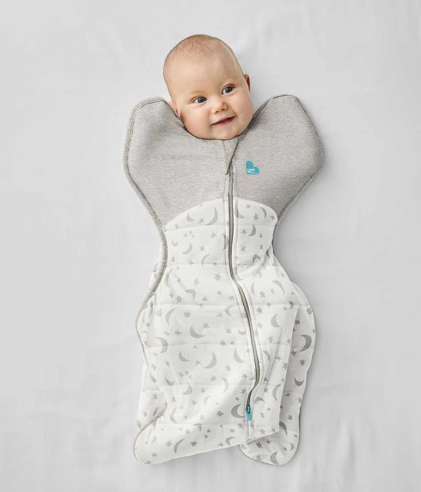 Love To Dream Swaddle UP - XS dydis - balta, mėnulio spalvos - 1 ŽINGSNIS Ypač šiltas