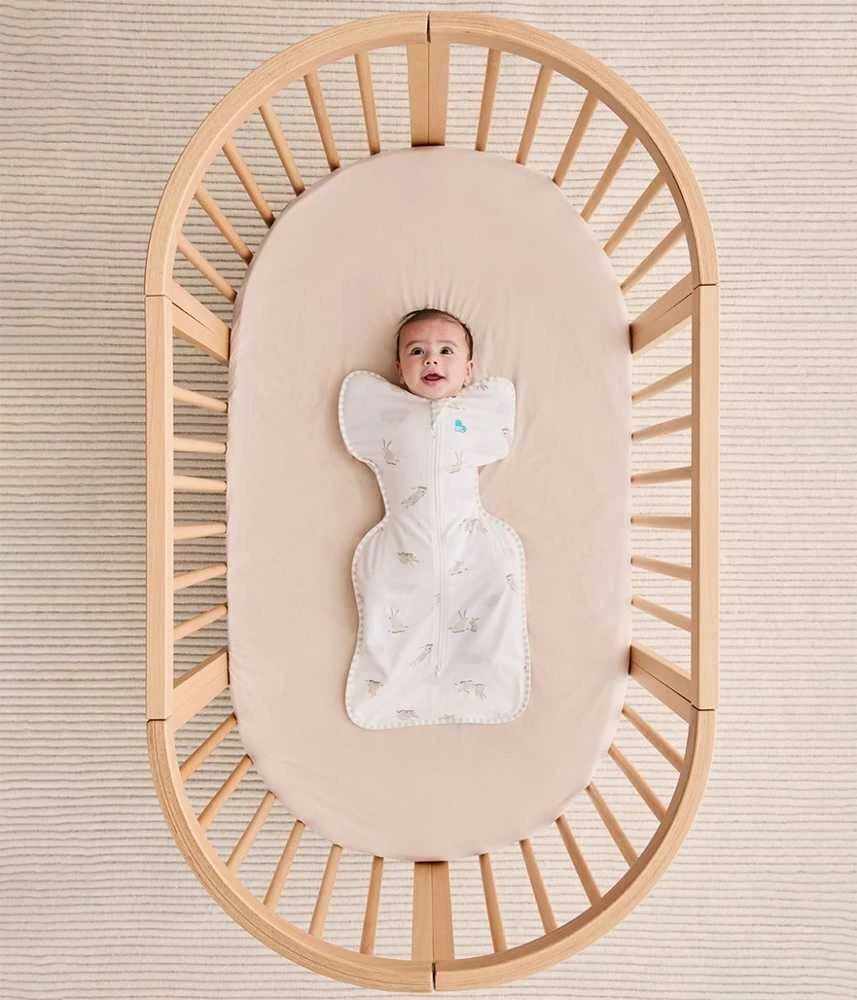 Love To Dream Vystyklai Swaddle UP - M dydis - kreminės spalvos, triušiai ETAP1 - 1 TOG Original