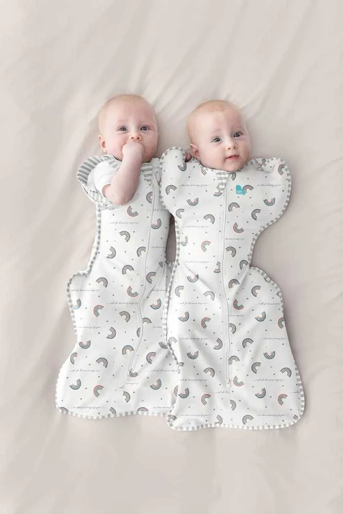 Love To Dream Swaddle UP - M dydis - baltas, vaivorykštės spalvos - 1 ŽINGSNIS - 1 TOG Original