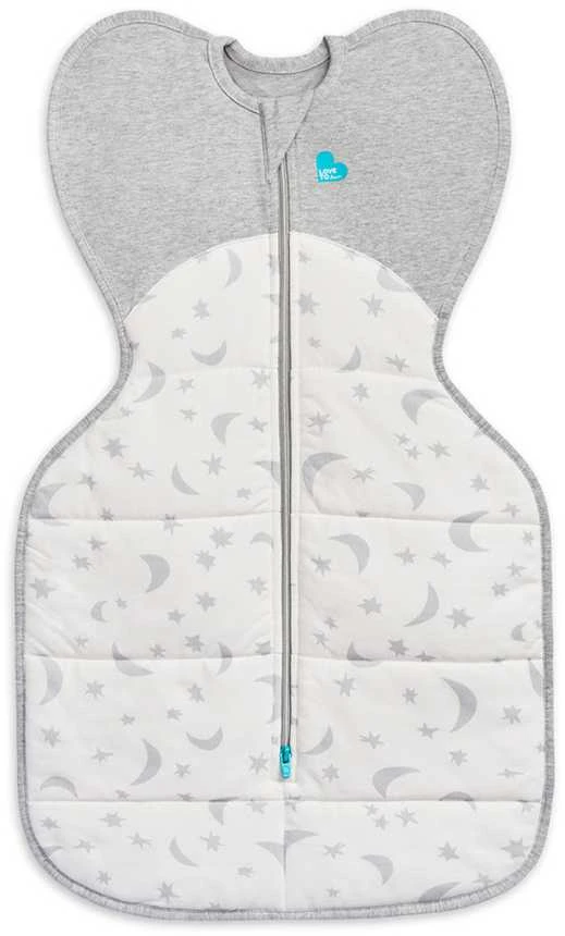 Love To Dream Swaddle UP - XS dydis - balta, mėnulio spalvos - 1 ŽINGSNIS Ypač šiltas
