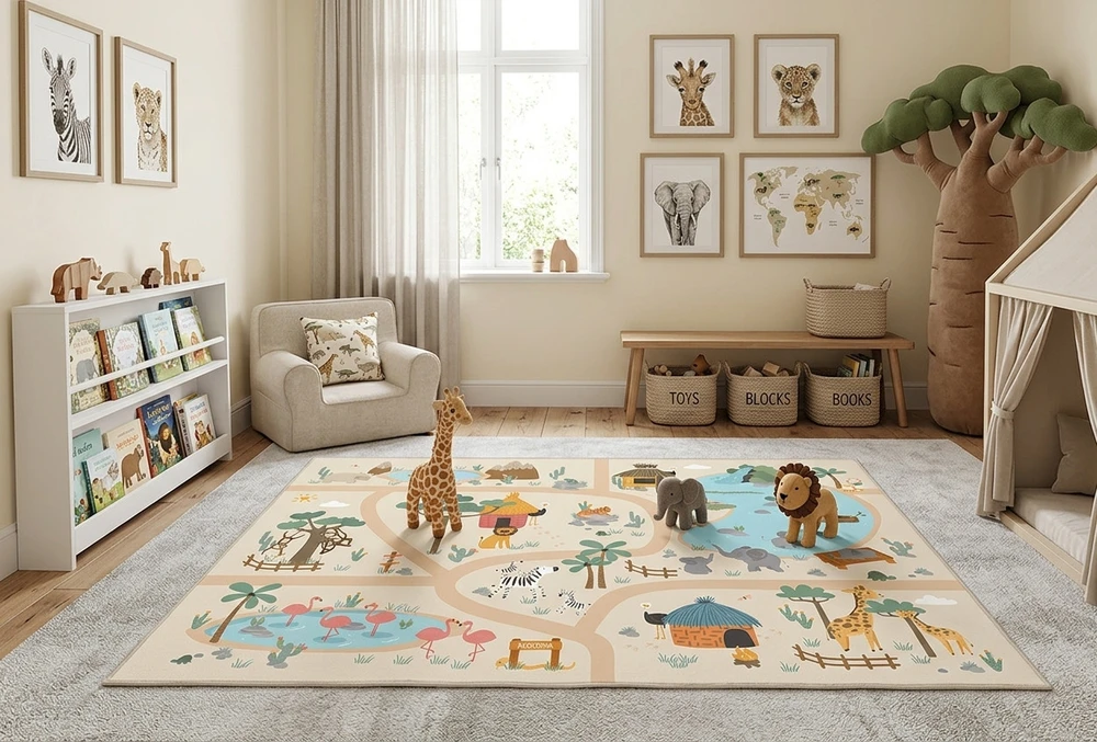 Marko Kilimėlis vaikams itin minkštas 100x150 – SAFARI