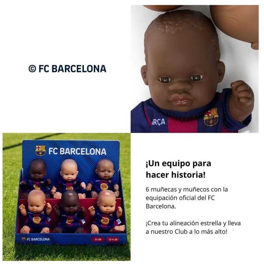 Miniland Barcelona Real Lėlė FC Barcelona vaikinas afrikietis - 21 cm