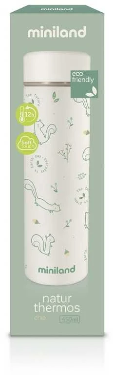 Miniland Eco Friendly „Miniland“ ekologiškas vakuuminis termosas vaikams, 450 ml - Wiewiórka