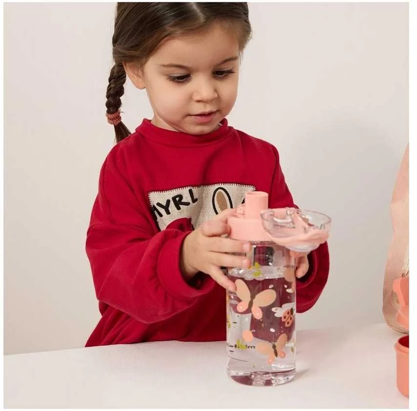 Gertuvė Miniland Vaikiškas buteliukas su mygtuku 500 ml – Drugeliai