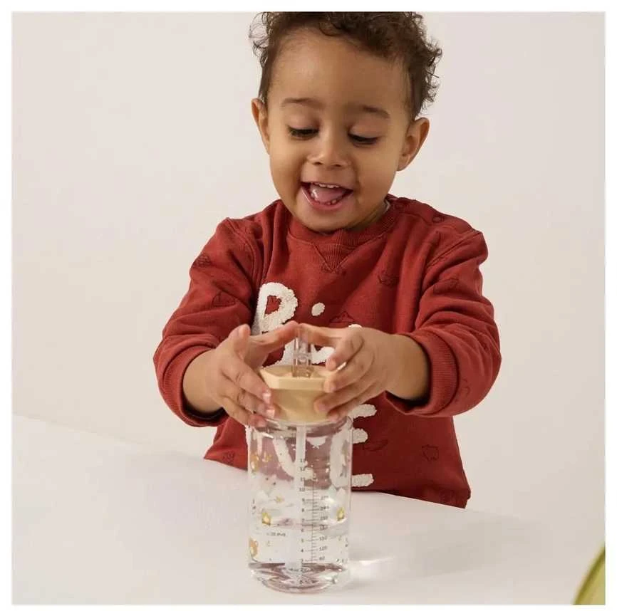 Miniland Puodelis su šiaudeliu 450ml - Meškiukai