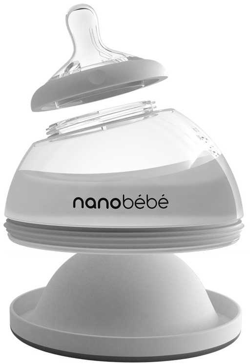 Nanobebe Maitinimo/maisto laikymo buteliukas 150 ml pilkas - folijos maišelis