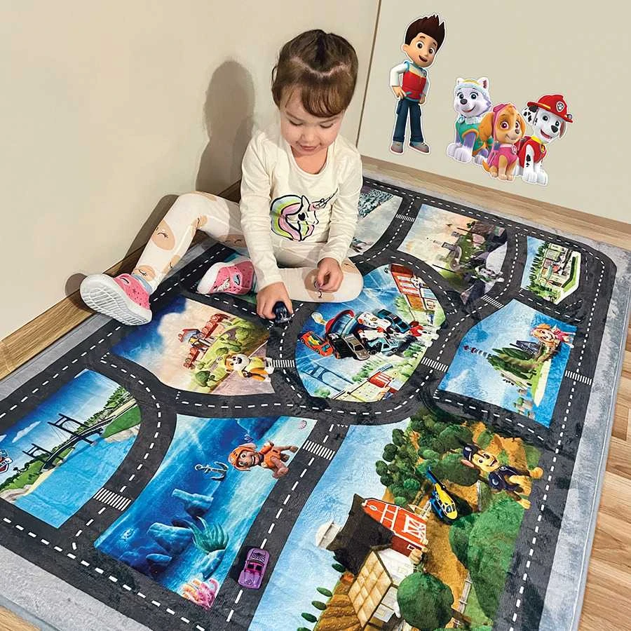 Nickelodeon Dywany Itin minkštas kilimėlis 100x150 cm - Paw Patrol Travels