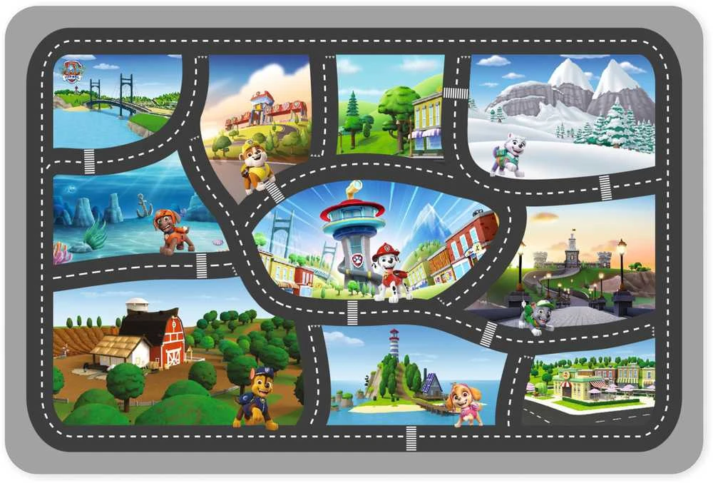 Nickelodeon Dywany Itin minkštas kilimėlis 100x150 cm - Paw Patrol Travels