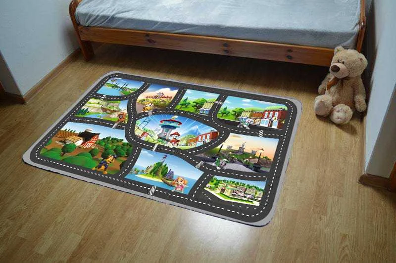 Nickelodeon Dywany Itin minkštas kilimėlis 100x150 cm - Paw Patrol Travels