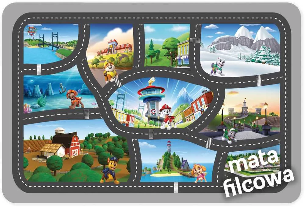 Nickelodeon Dywany Veltinio kilimėlis 75x112 cm - Paw Patrol Travels