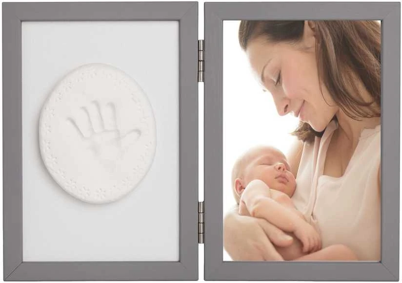 Odcisk Bobasa Dvigubas nuotraukų rėmelis su įspaudu Tiny Memories, pilkas