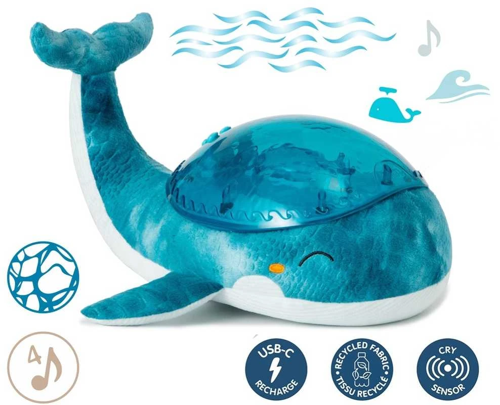 Projektorius su pozytywką - Wieloryb mėlyna ECO - Cloud b® Tranquil Whale™