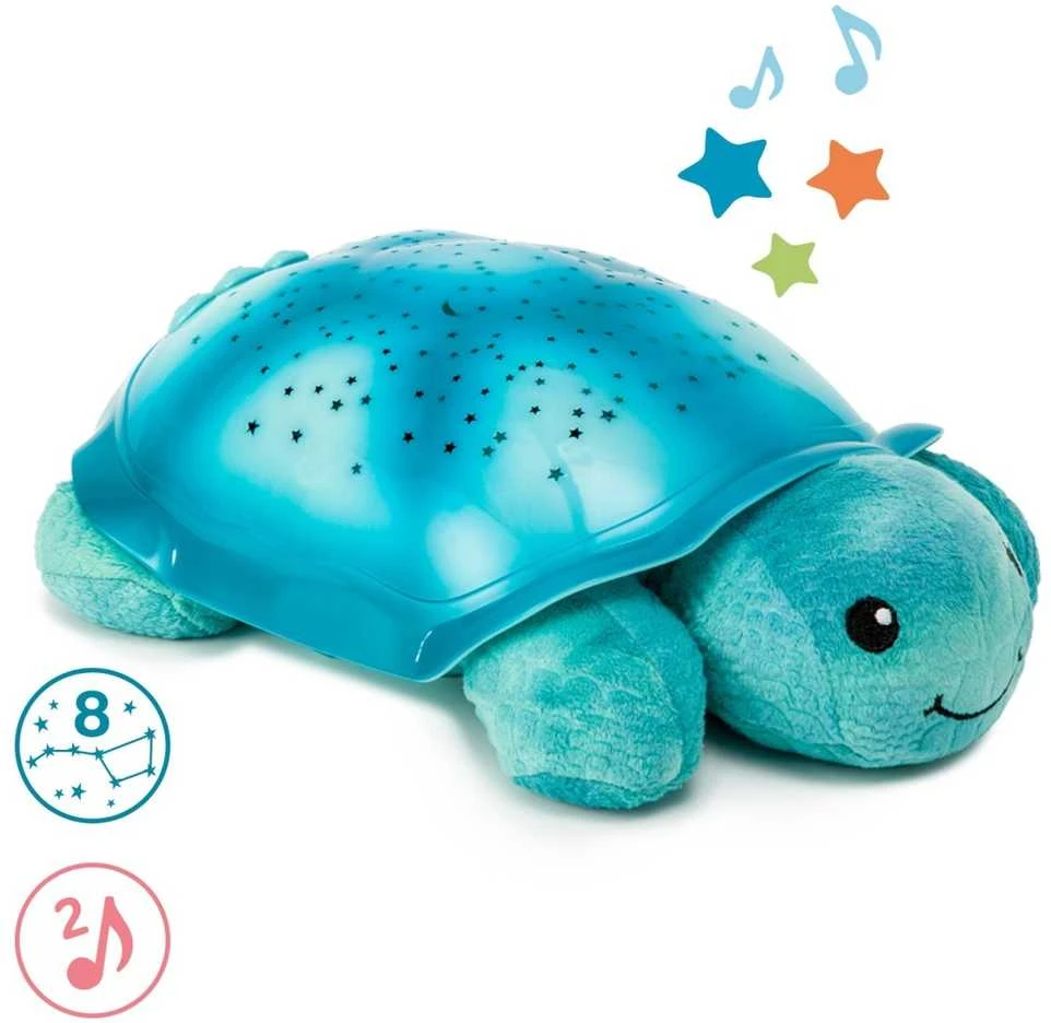 Cloud B Twinkling Twilight Turtle grojantis ir šviečiantis migdukas, mėlynos spalvos