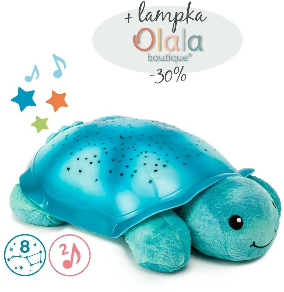 Cloud B Twinkling Twilight Turtle grojantis ir šviečiantis migdukas, mėlynos spalvos