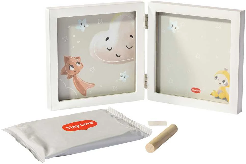 Tiny Love paprasto rėmelio kūdikio pėdutės arba delno atspaudo rinkinys Baltas 3333166051