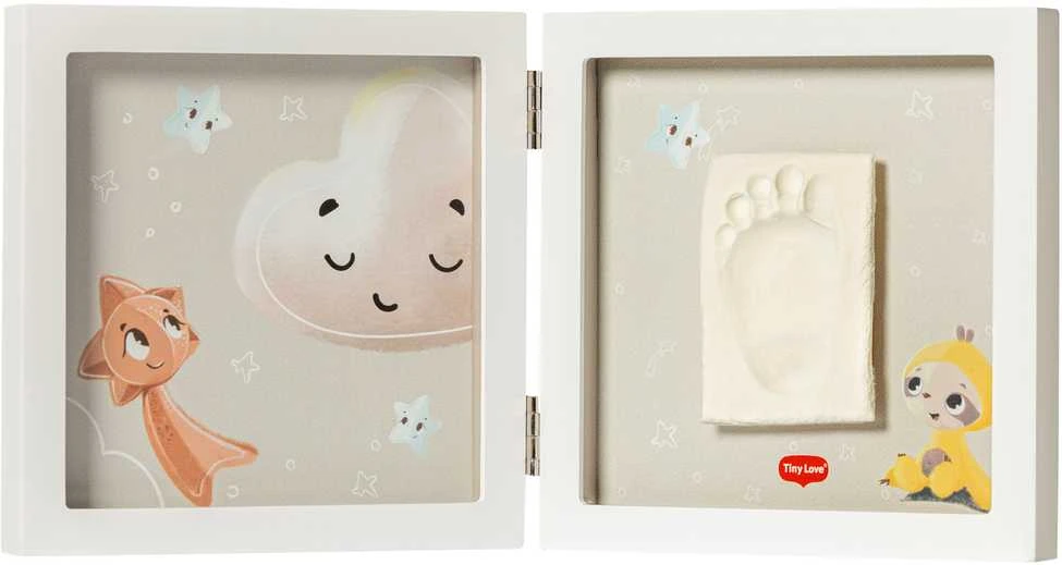 Tiny Love paprasto rėmelio kūdikio pėdutės arba delno atspaudo rinkinys Baltas 3333166051