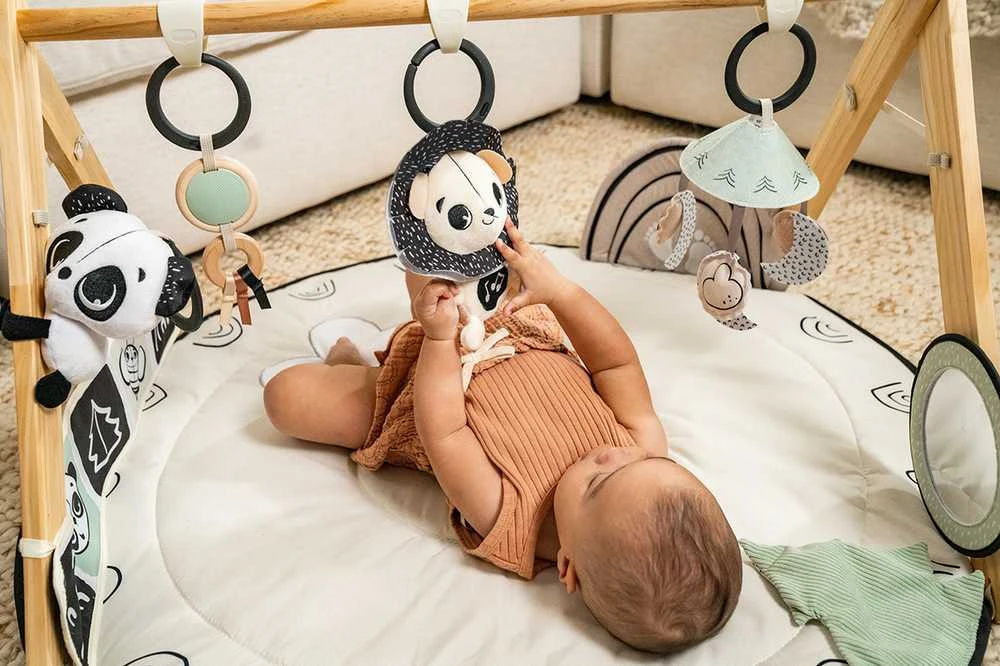 Tiny Love Decor Baby Gym Su mediniu stovu juoda-balta