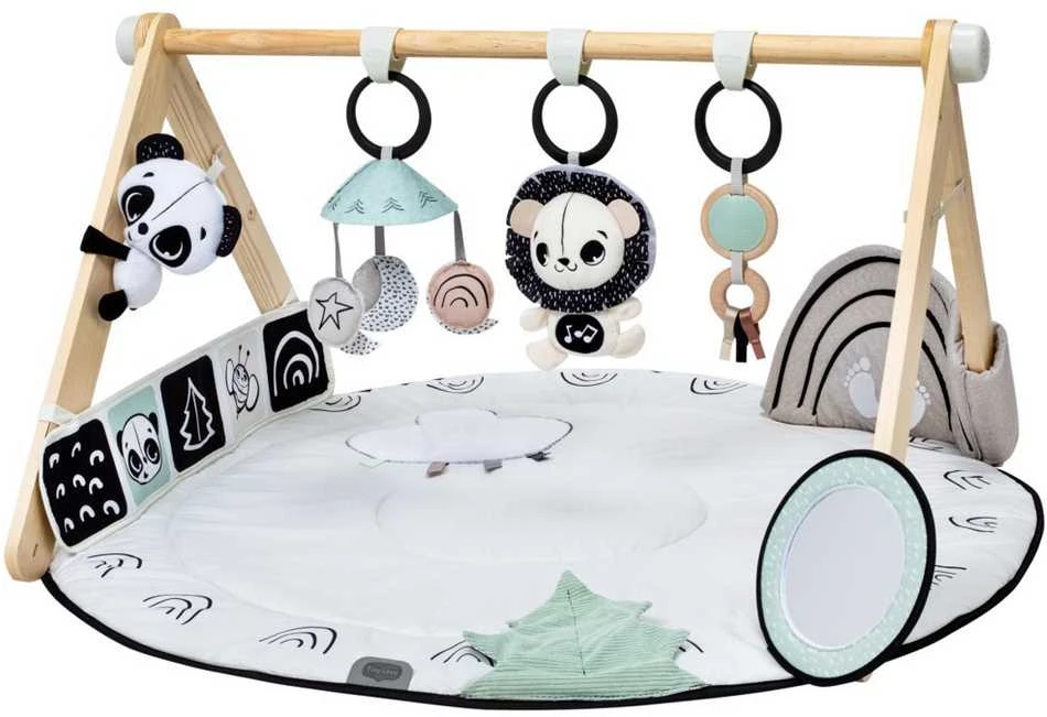 Tiny Love Decor Baby Gym Su mediniu stovu juoda-balta