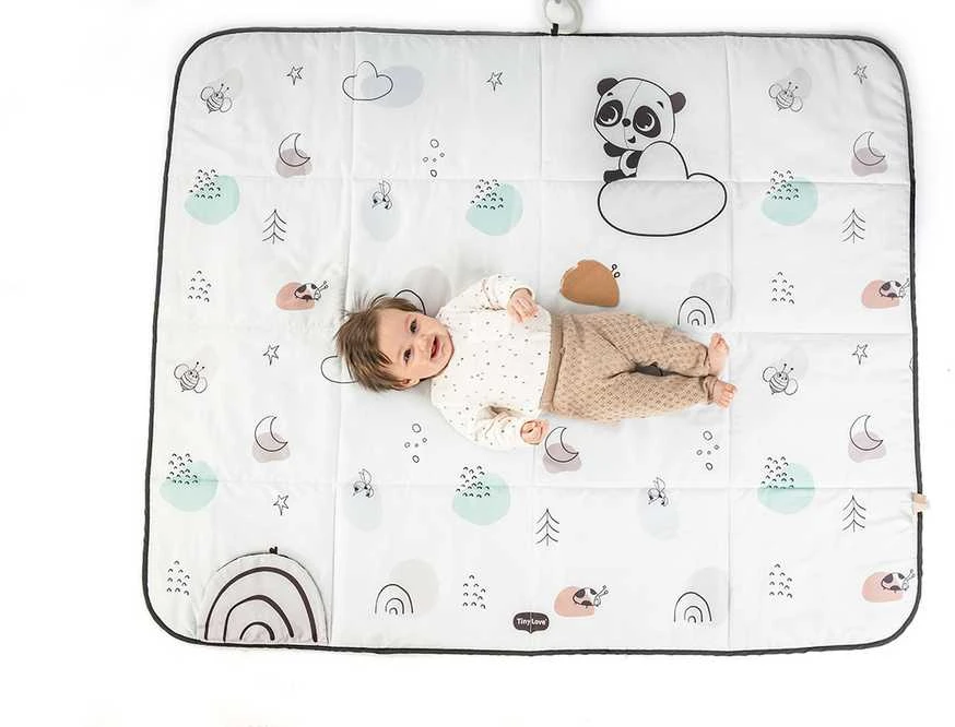 TINY LOVE TL12086000 Edukacinis / kelioninis kilimėlis XL DECOR juodas/baltas