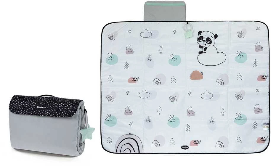 TINY LOVE TL12086000 Edukacinis / kelioninis kilimėlis XL DECOR juodas/baltas