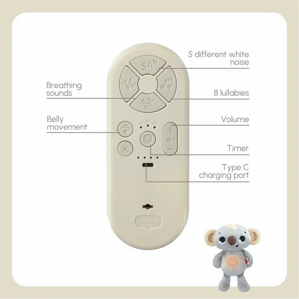 Tiny Love Kvėpuojantis minkštas žaislas - Koala Snuggly Buddy