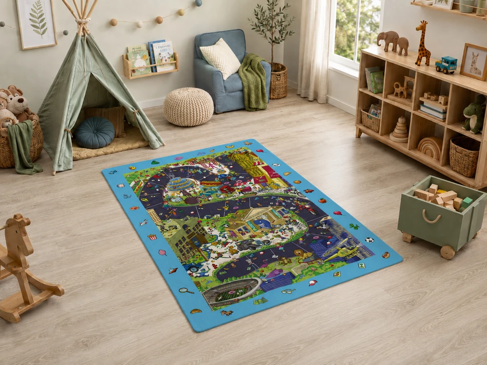 Kilimėlis Ultra Minkštas 100x150 cm - Trefliki, mėlynas