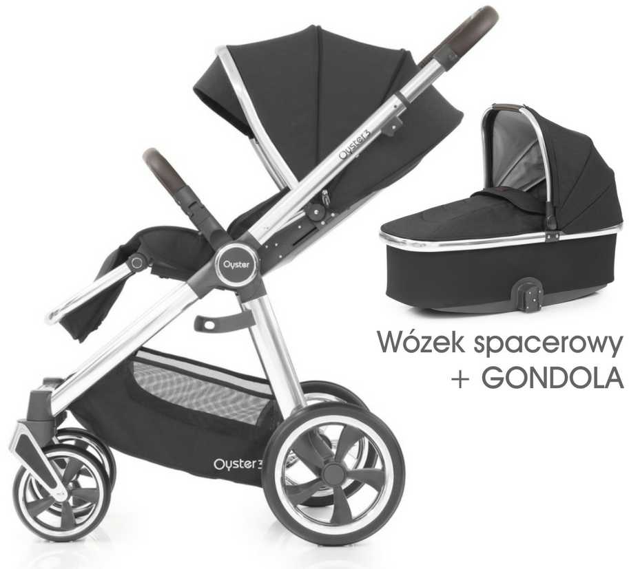 BabyStyle Oyster 3 stilingas vaikiškas vežimėlis | Tamsiai pilkos/sidabro spalvos "Caviar Silver"