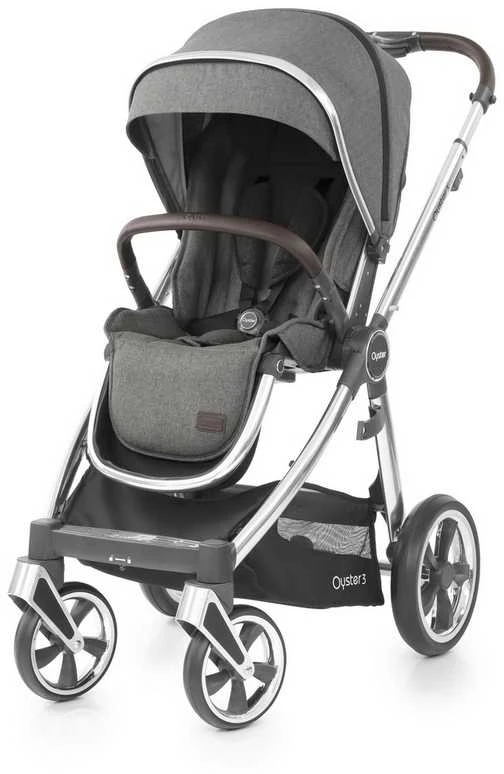 BabyStyle Oyster 3 stilingas vaikiškas vežimėlis | Pilkos/Sidabro spalvos "Mercury Silver"