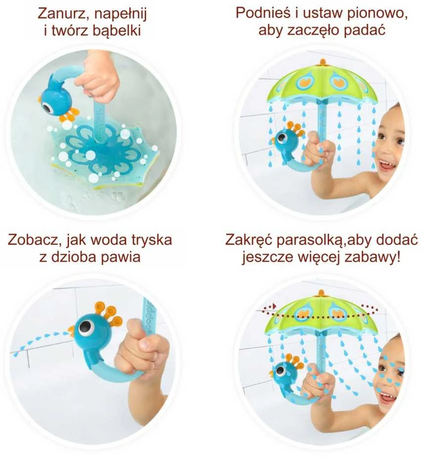 Yookidoo Peacock Umbrella - žalia - Uždara pakuotė