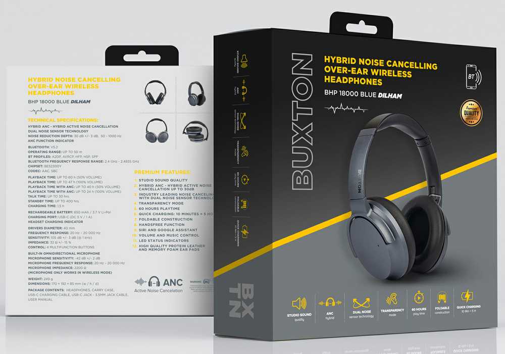 Buxton BHP 18000 Dilham Mėlyna - Bluetooth ausinės (mėlynas)