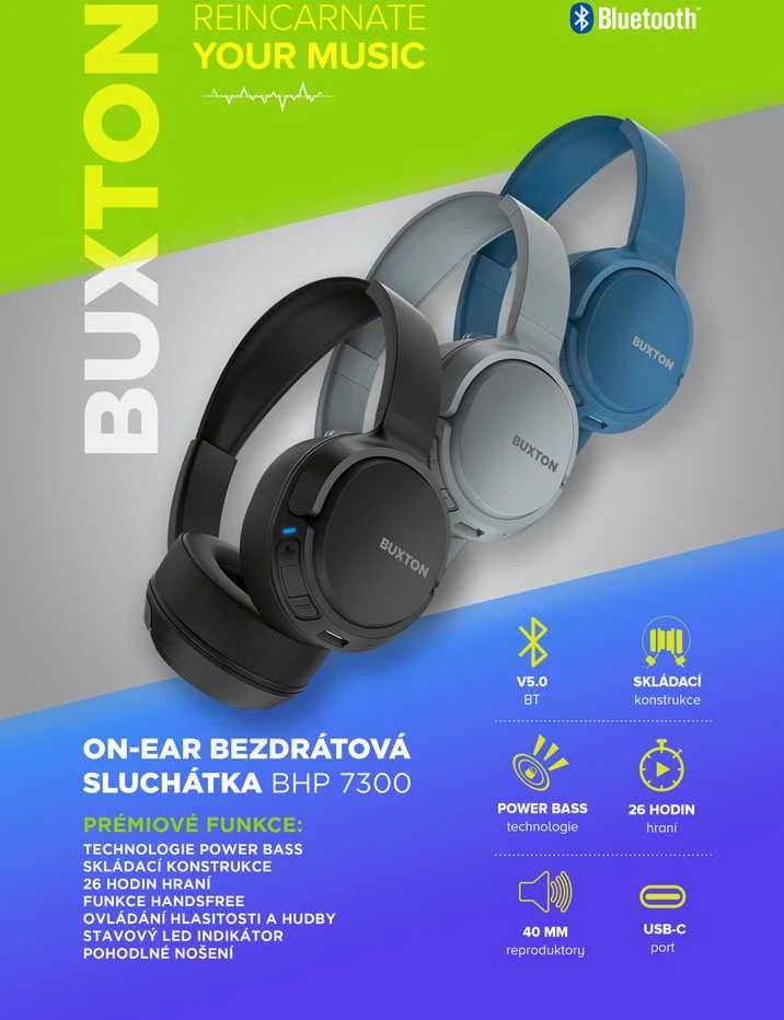 Ausinės Buxton BHP 7300 juoda